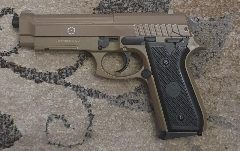 A real photo din Replica Taurus PT92 Metal Slide TAN by Ursu (3)